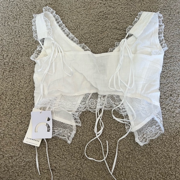 White Lace Crop Top - Picture 5 of 7